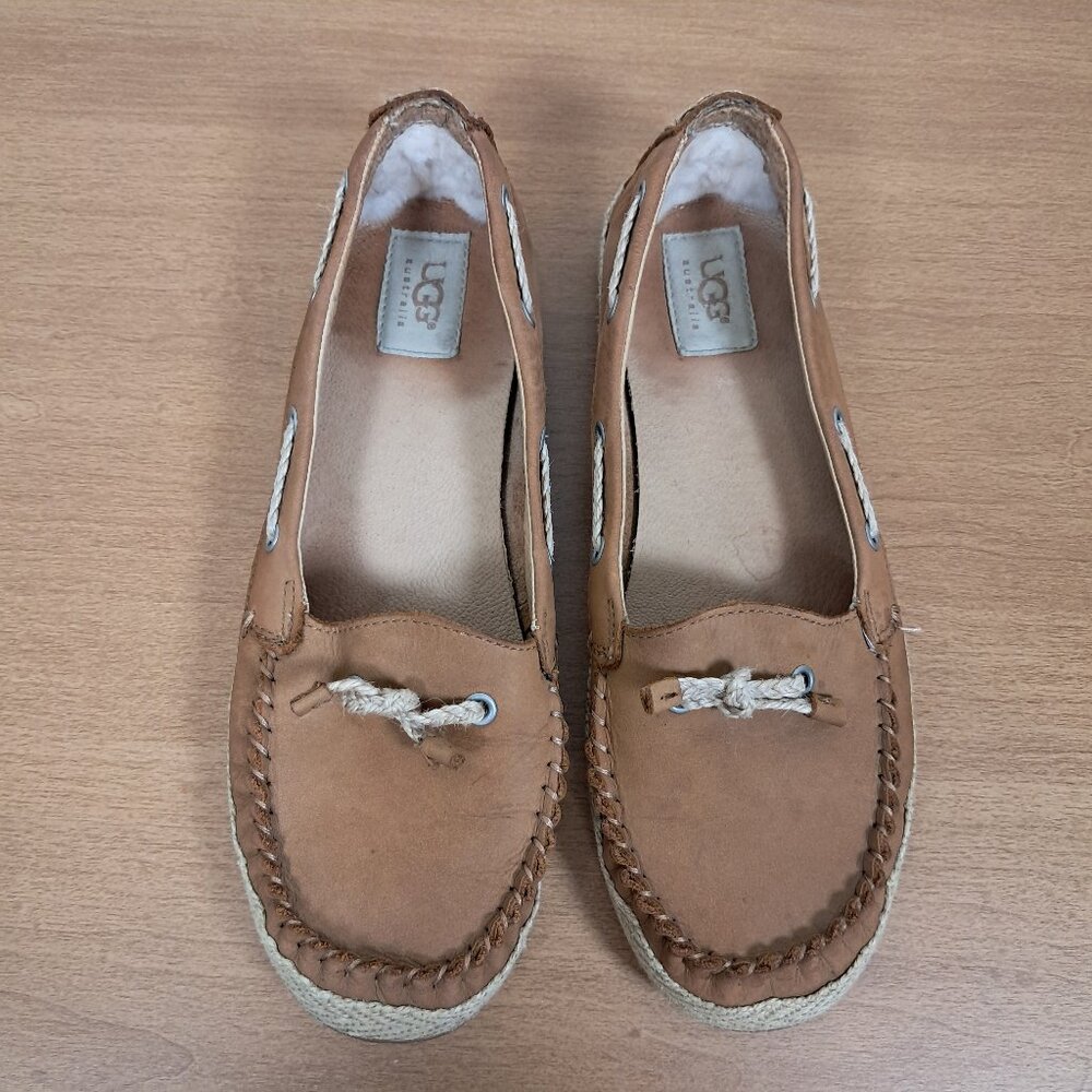 Ugg Chivon Nubuck Women's Loafers US 9 EU 40 Chestnut Sherpa - Picture 2 of 5